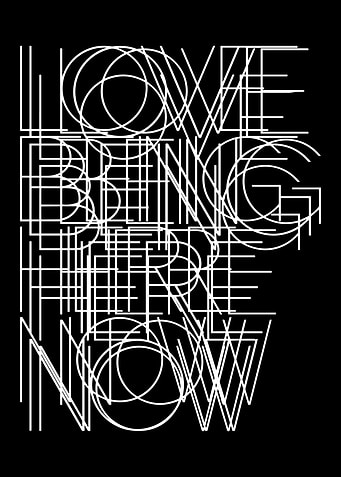 Love Being Here Now Typography Poster | Minimalist Mindfulness Wall Art