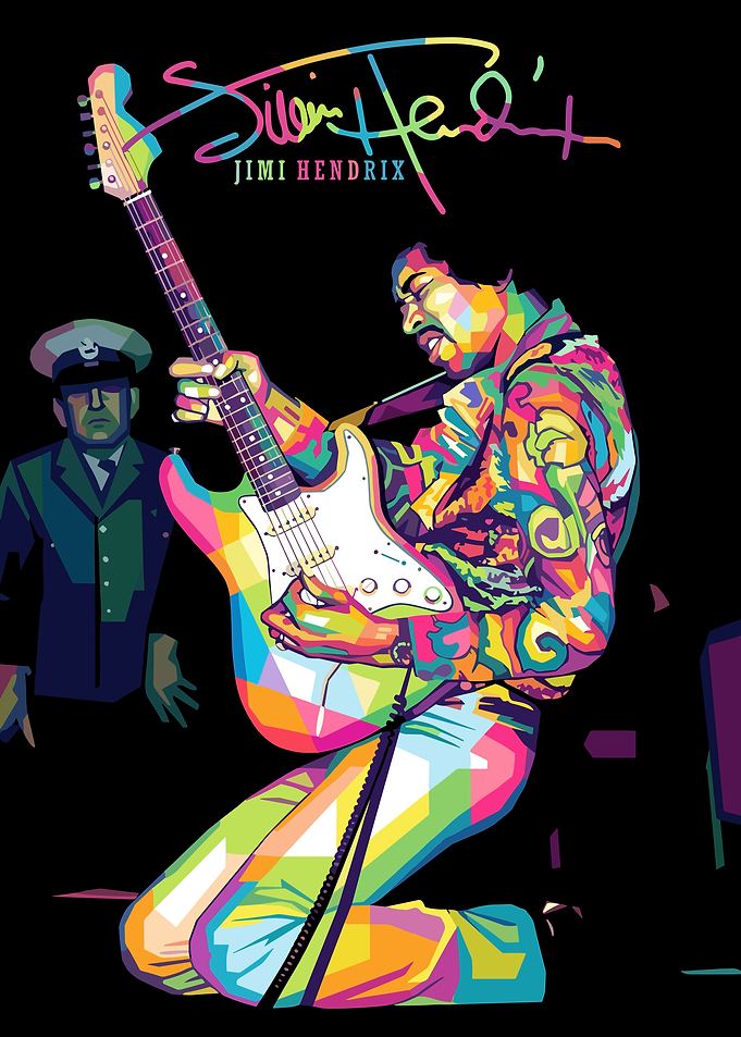 Colorful Pop Art Jimi Hendrix Poster