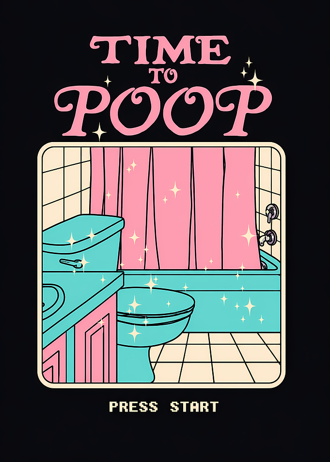 Time to Poop Retro Gaming Poster
