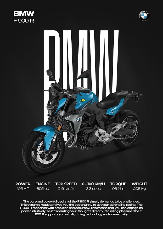 BMW F 900 R Motorcycle Poster