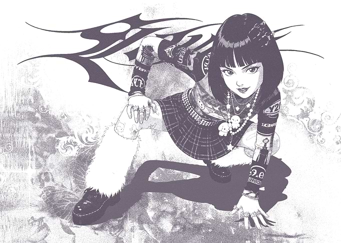 Y2K Aesthetic Anime Girl Illustration