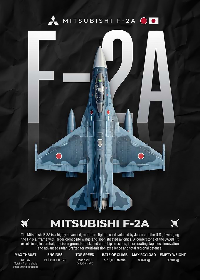 Mitsubishi F-2A Fighter Jet Poster