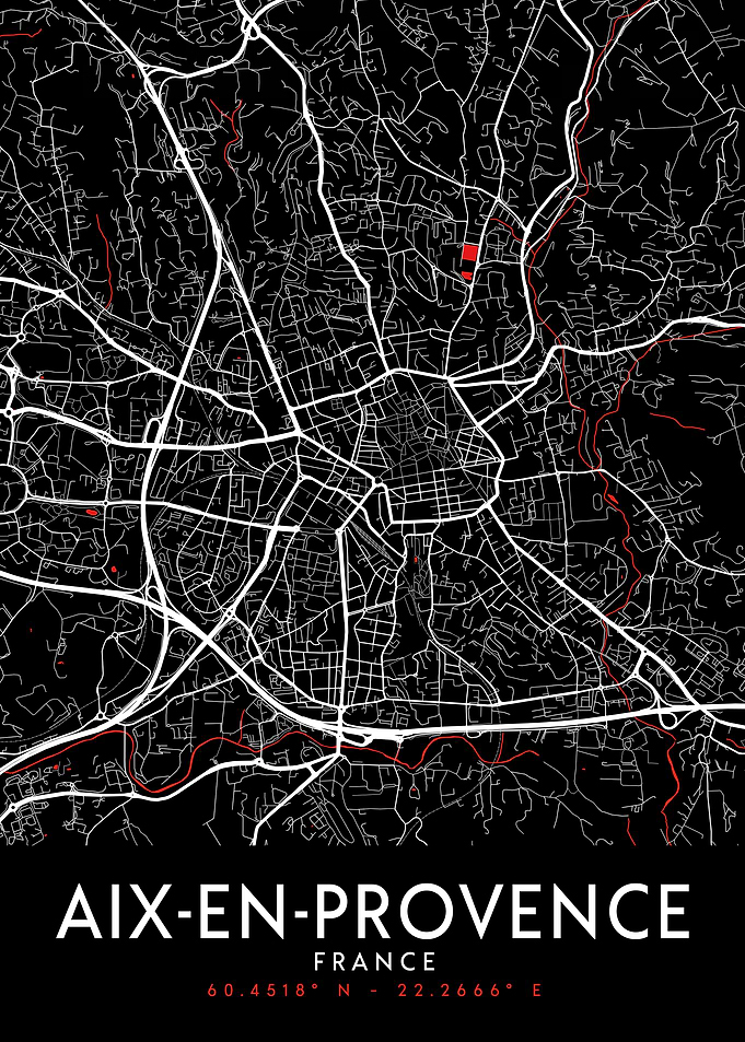 Aix-en-Provence Dark Map
