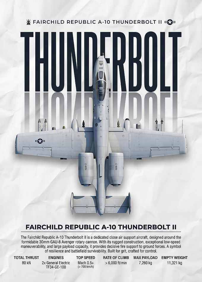 Fairchild Republic A-10 Thunderbolt II Poster