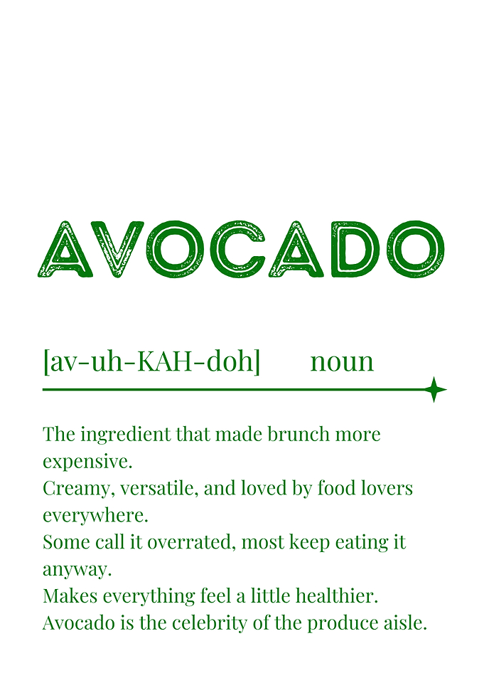 Avocado Definition Wall Art