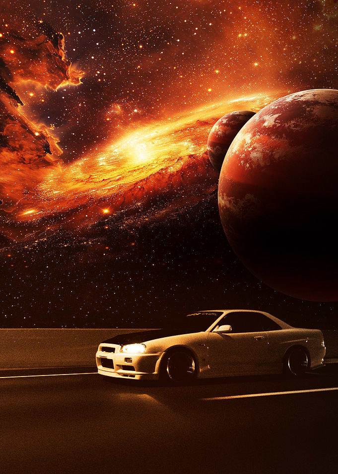 Nissan Skyline GT-R in Space
