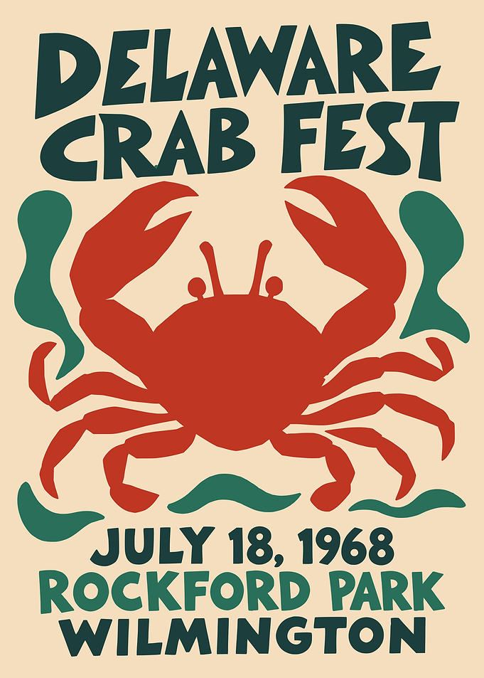 Vintage Delaware Crab Fest Poster