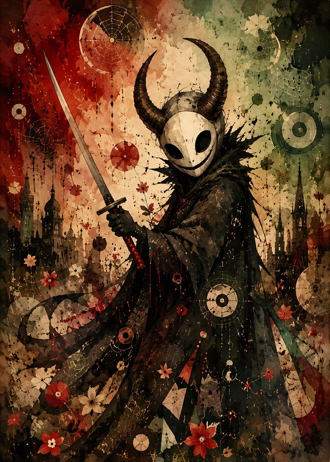Horned Masked Warrior with Sword