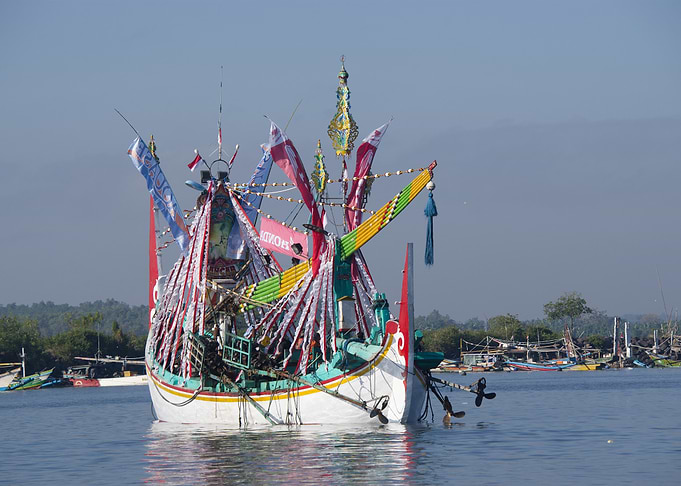 Traditional Indonesian Decorated Fishing Boat