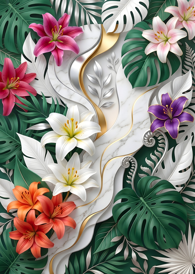 Biophilic Luxury - Vibrant Lilies