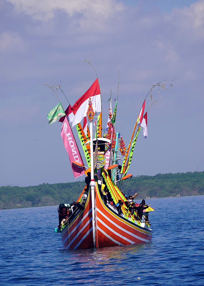 Traditional Indonesian Decorated Fishing Boat