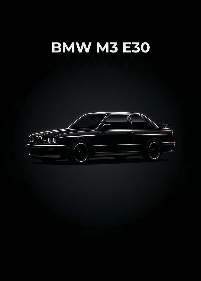 BMW M3 E30 Minimalist Poster