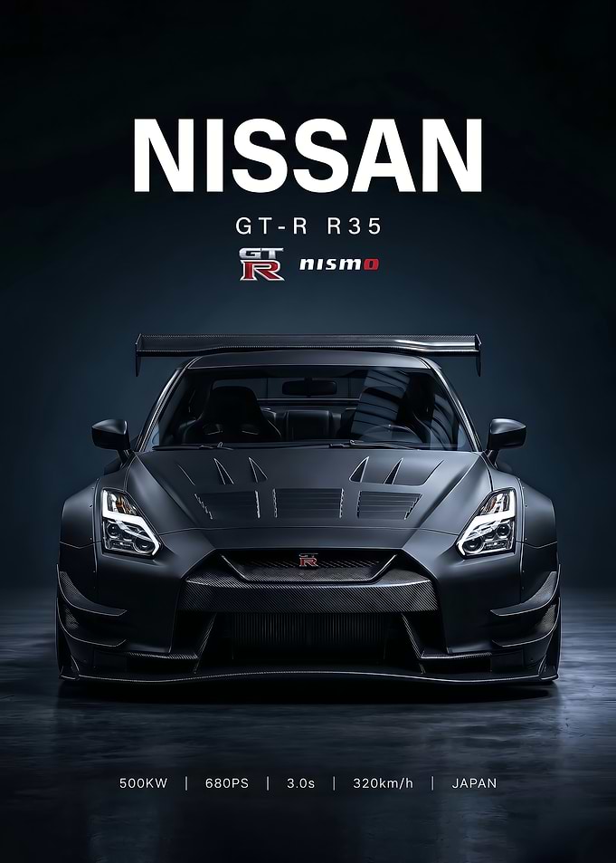 sleek Nissan GT-R R35 Nismo Poster
