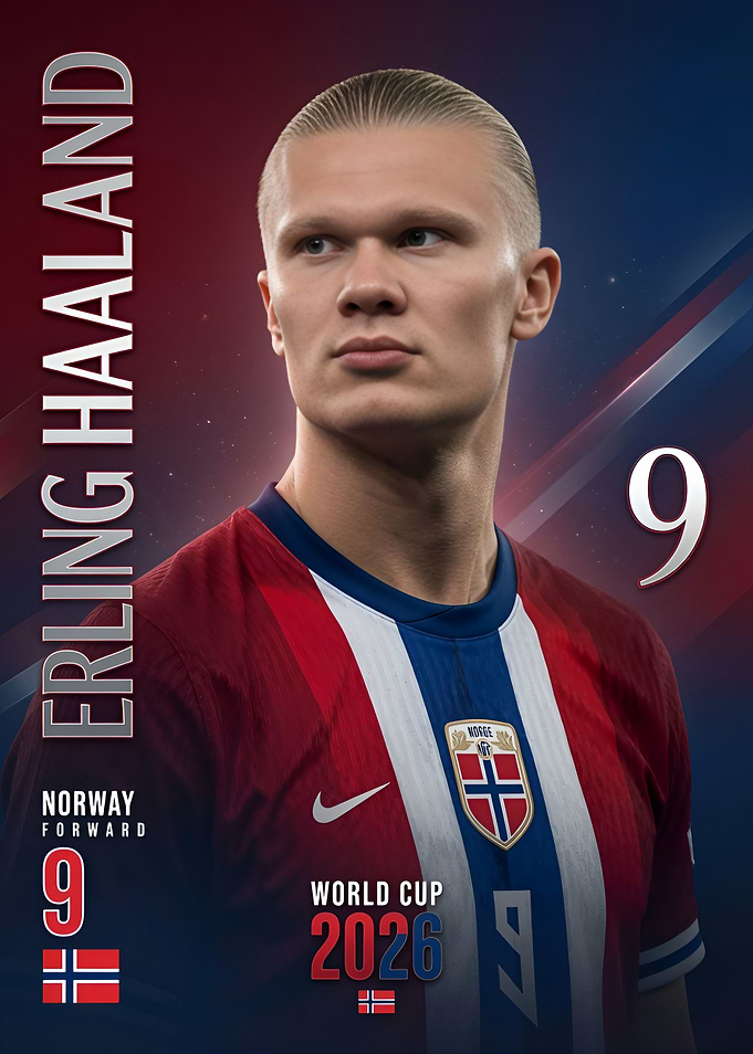Erling Haaland World Cup 2026 Poster
