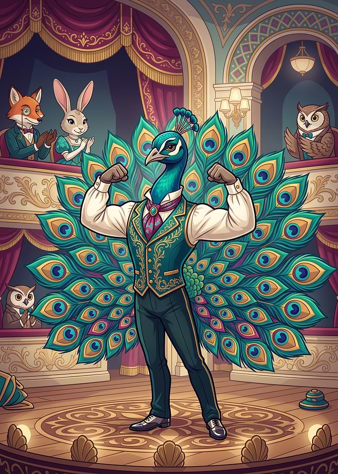 Flexing Peacock