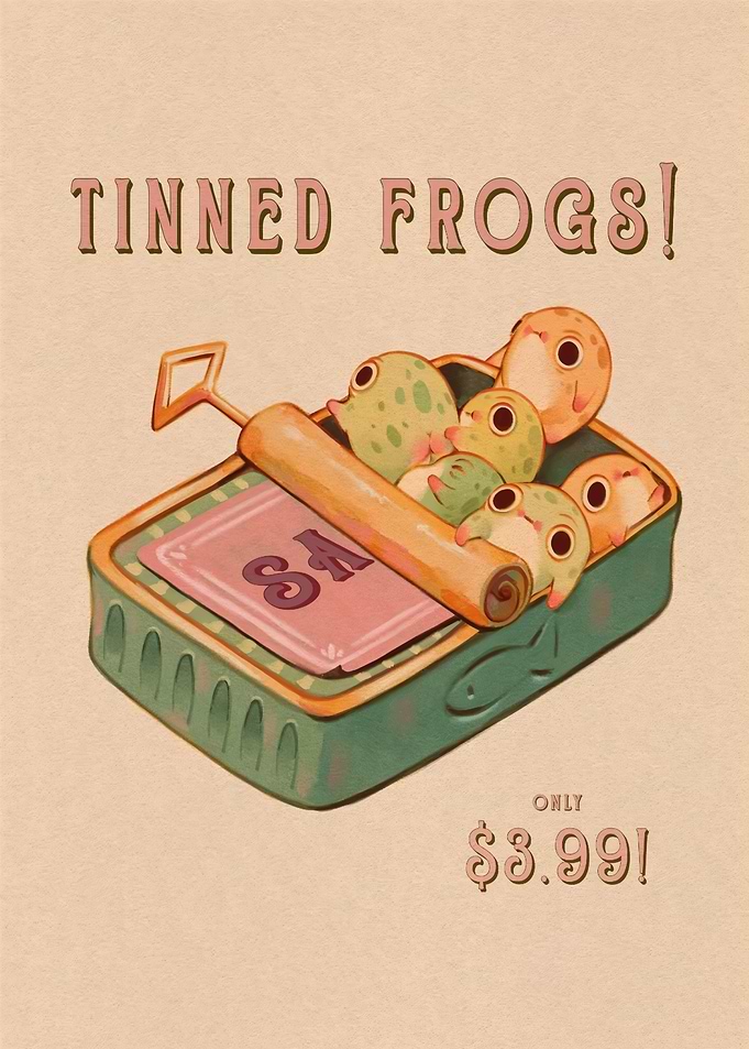 Vintage Tinned Frogs Advertisement