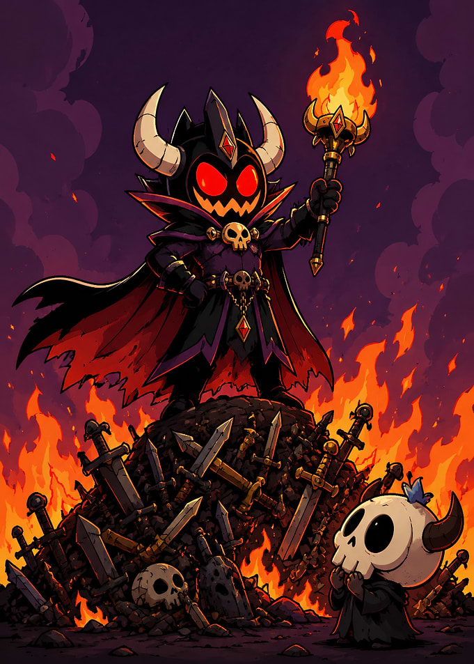 Chibi Dark Lord on Sword Throne