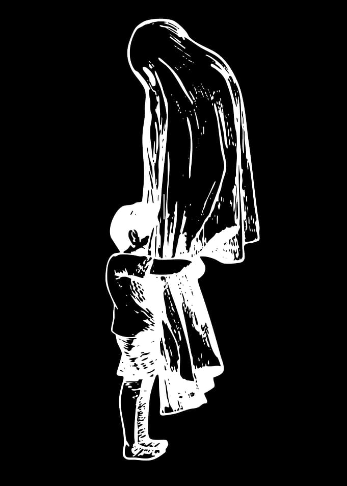 Child Hugging a Ghostly Figure