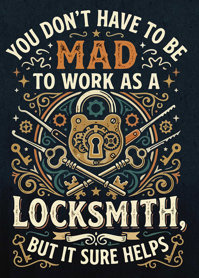 Locksmith Humor Typography Poster