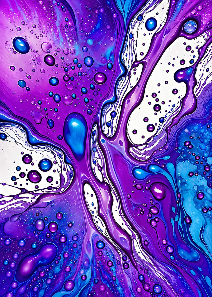 Vibrant Purple and Blue Abstract Fluid