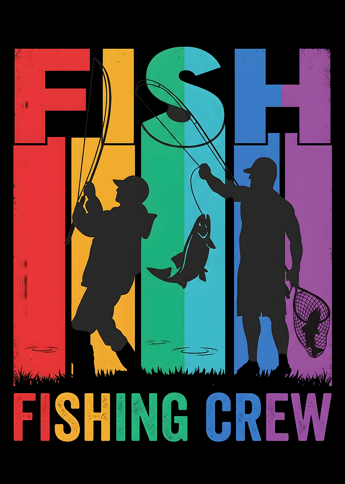 Fishing Crew Retro Style Graphic