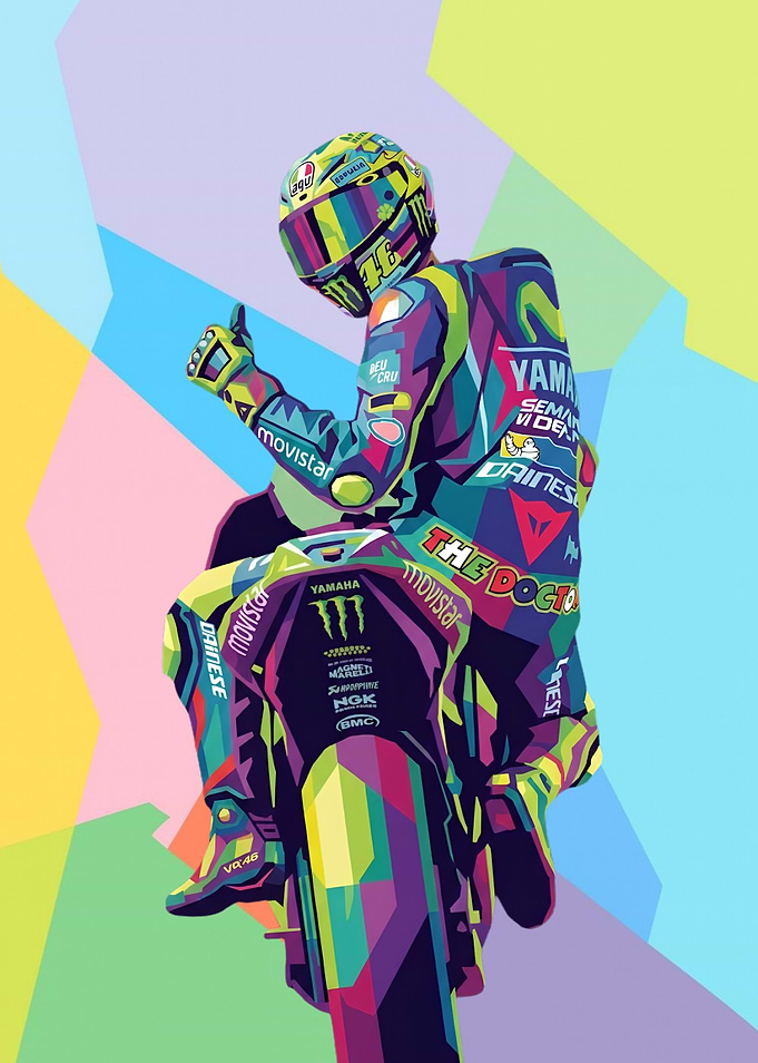 Valentino Rossi Pop Art Illustration