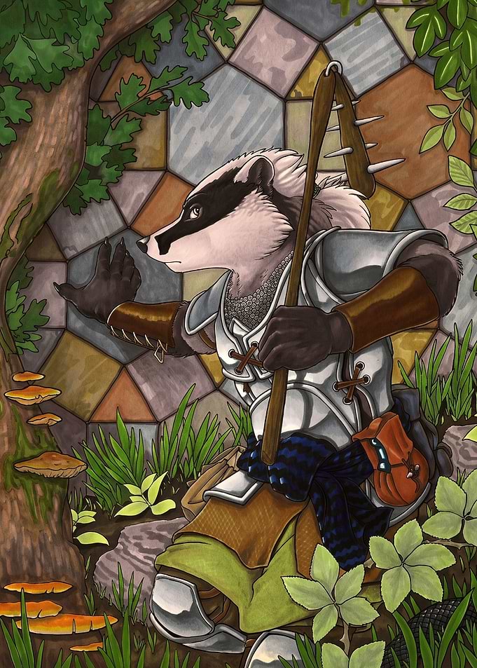 Armored Badger Warrior in Forest