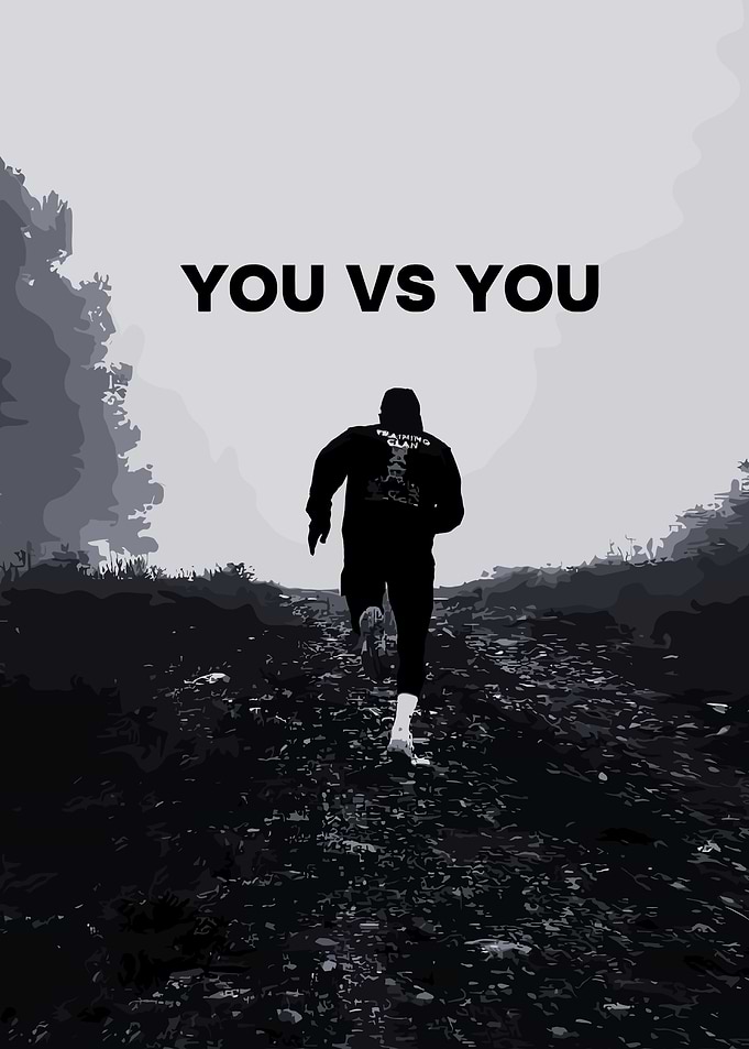 You vs You Motivational Running Poster