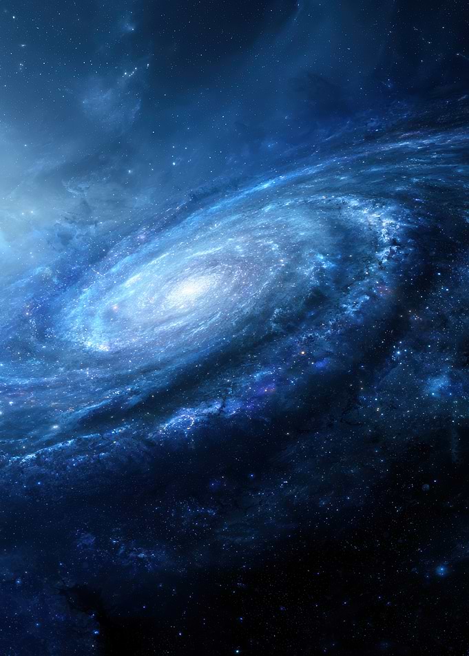 Stunning Blue Spiral Galaxy
