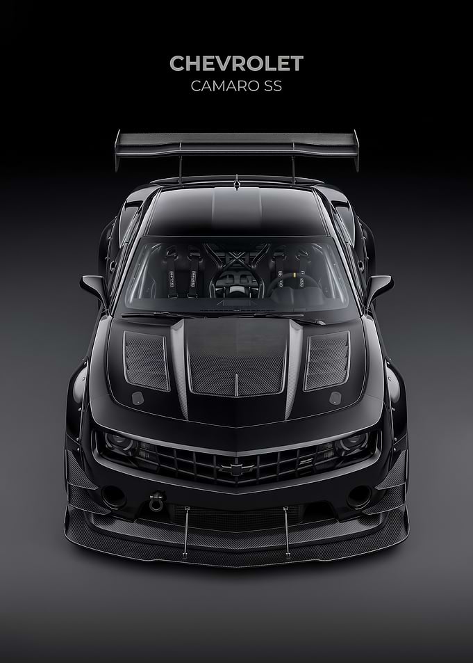Black Chevrolet Camaro SS Track Car poster