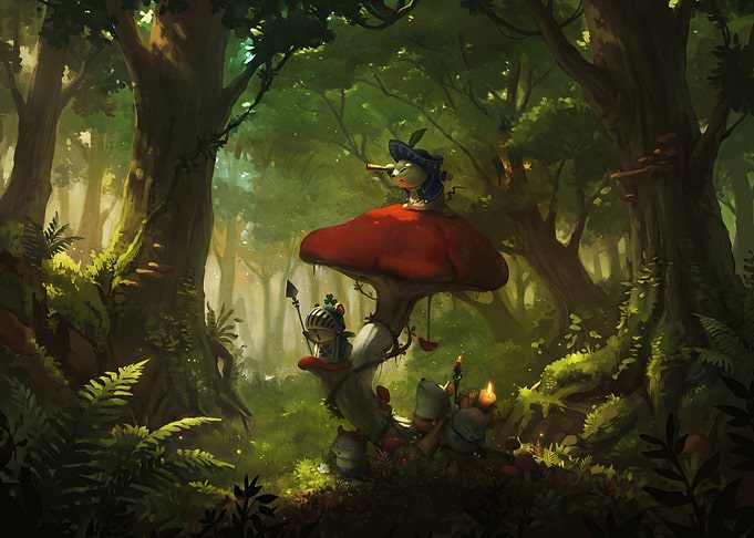 Mouse Knights on Giant Mushroom