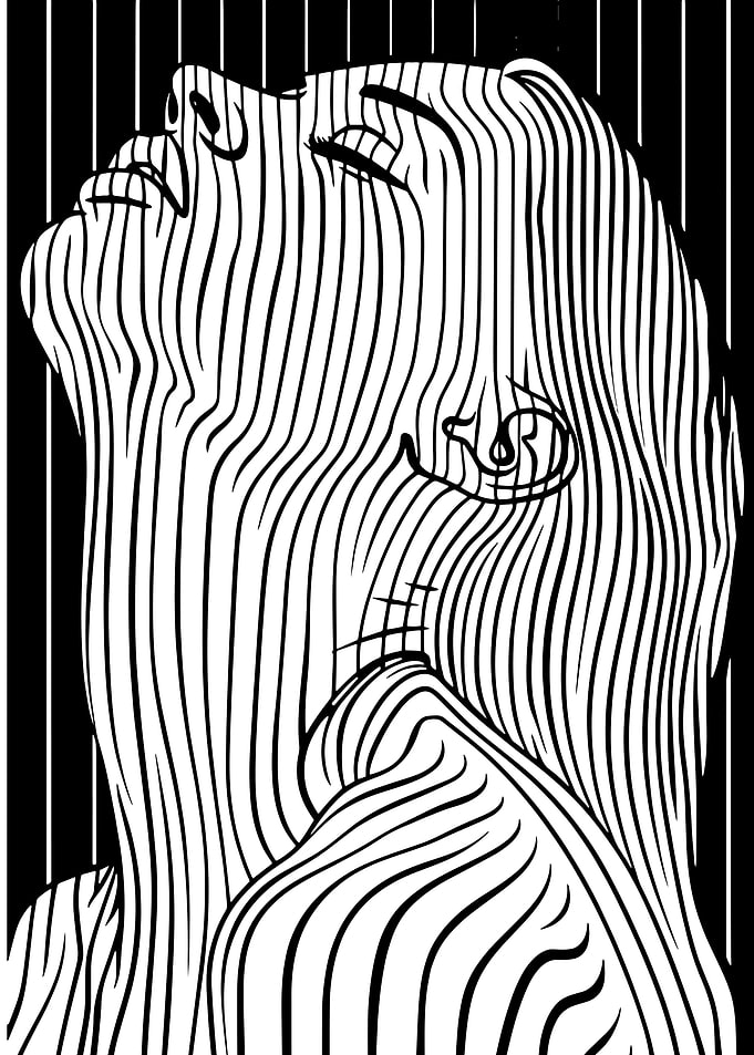 Abstract Line Art Portrait