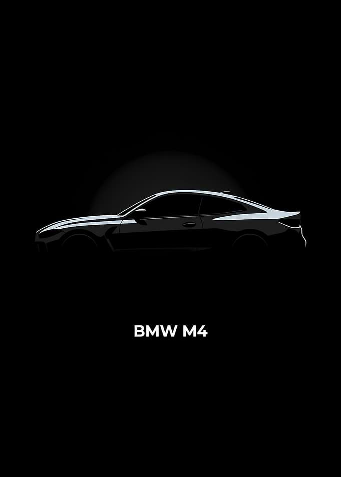 Minimalist BMW M4 Silhouette Poster