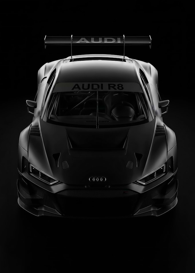 Matte Black R8 Race Car poster