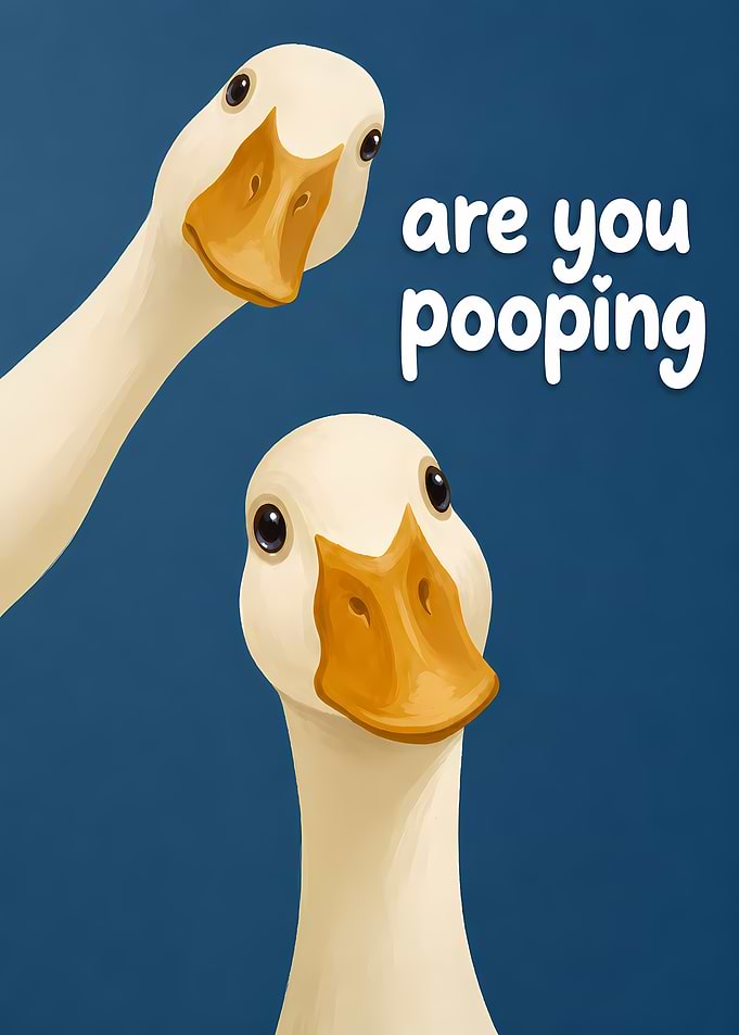 Funny Duck Bathroom Wall Art