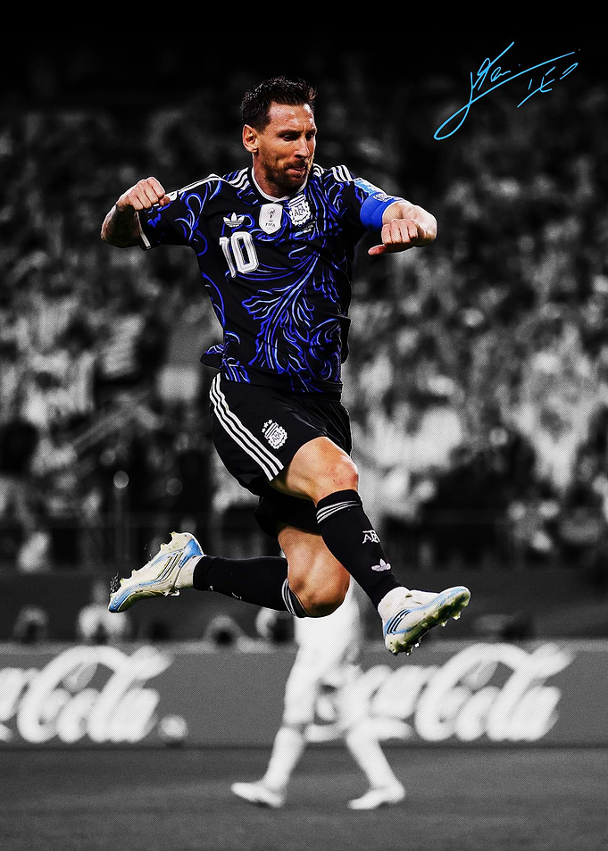 Lionel Messi Argentina Soccer Action Shot