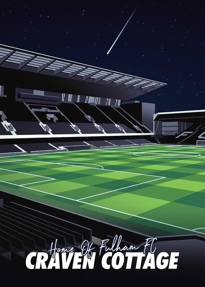 Craven Cottage Fulham FC Stadium Poster