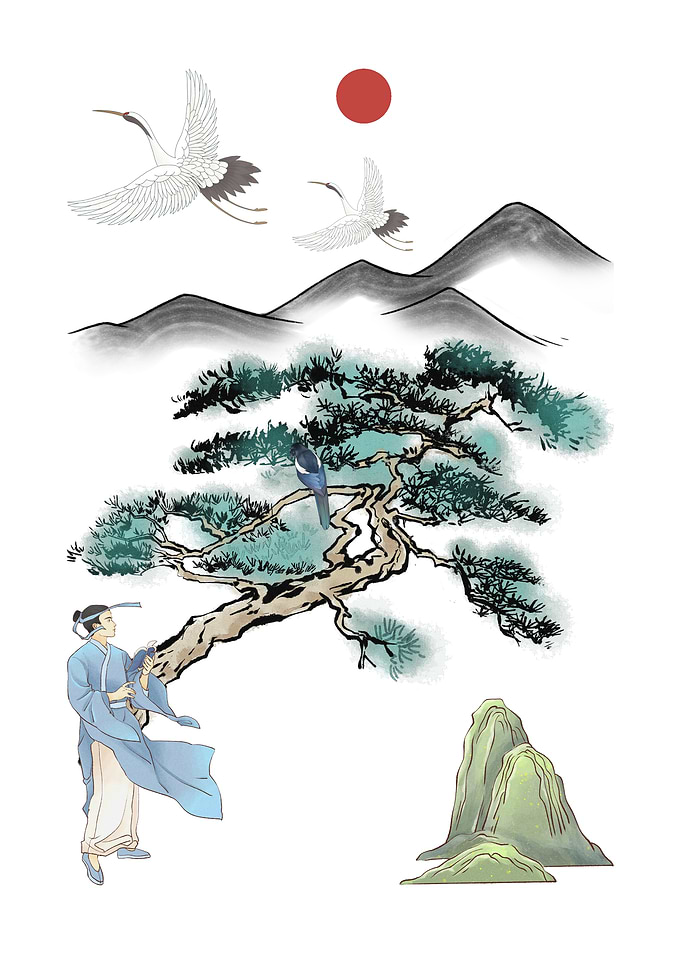 Traditional Chinese Scholar Landscape Painting