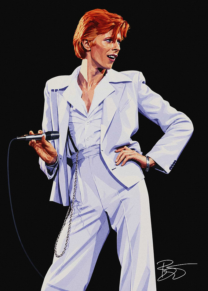 David Bowie in White Suit