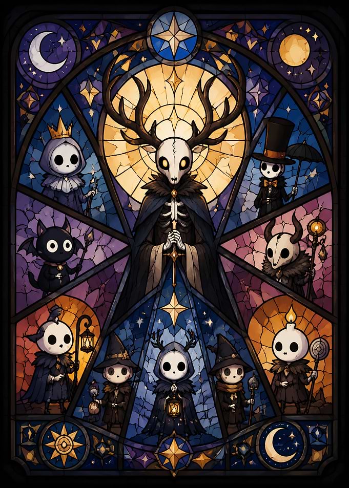 Stained Glass Fantasy Character Mosaic