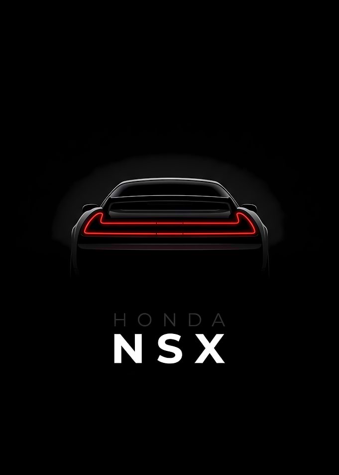 Minimalist Honda NSX Rear View Poster