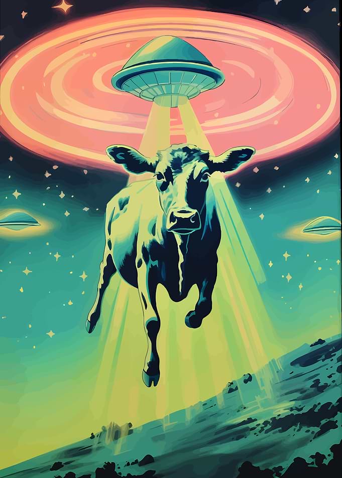Cow Abduction by Alien UFO