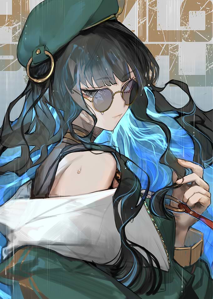 Stylish Girl with Blue Hair