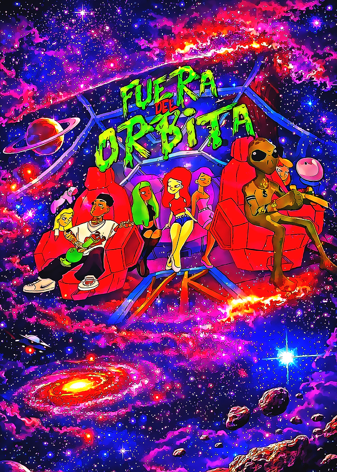 Fuera del Orbita Space Crew Illustration