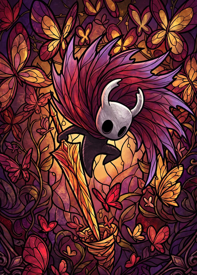 Hollow Knight The Knight Stained Glass Art