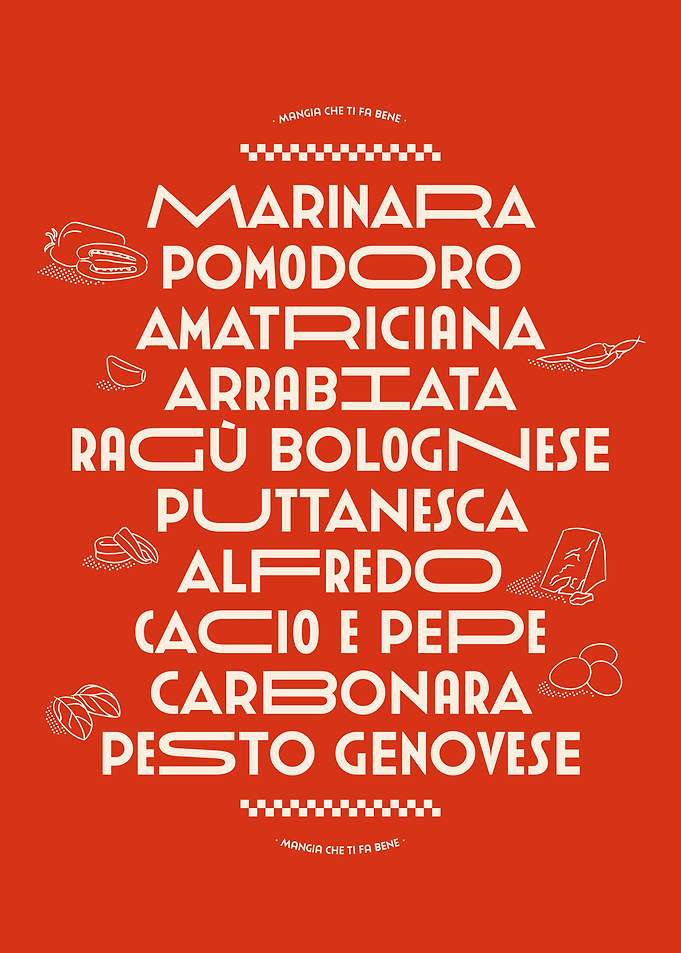 Italian Pasta Sauce Typography Poster