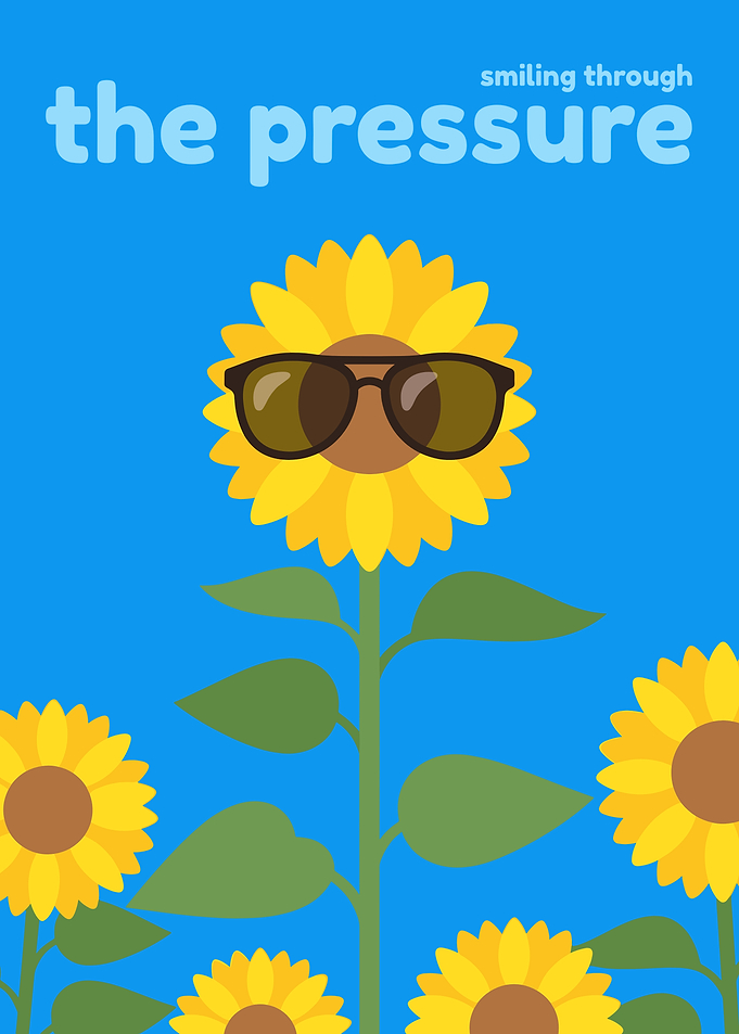 Smiling Through the Pressure Sunflower Art