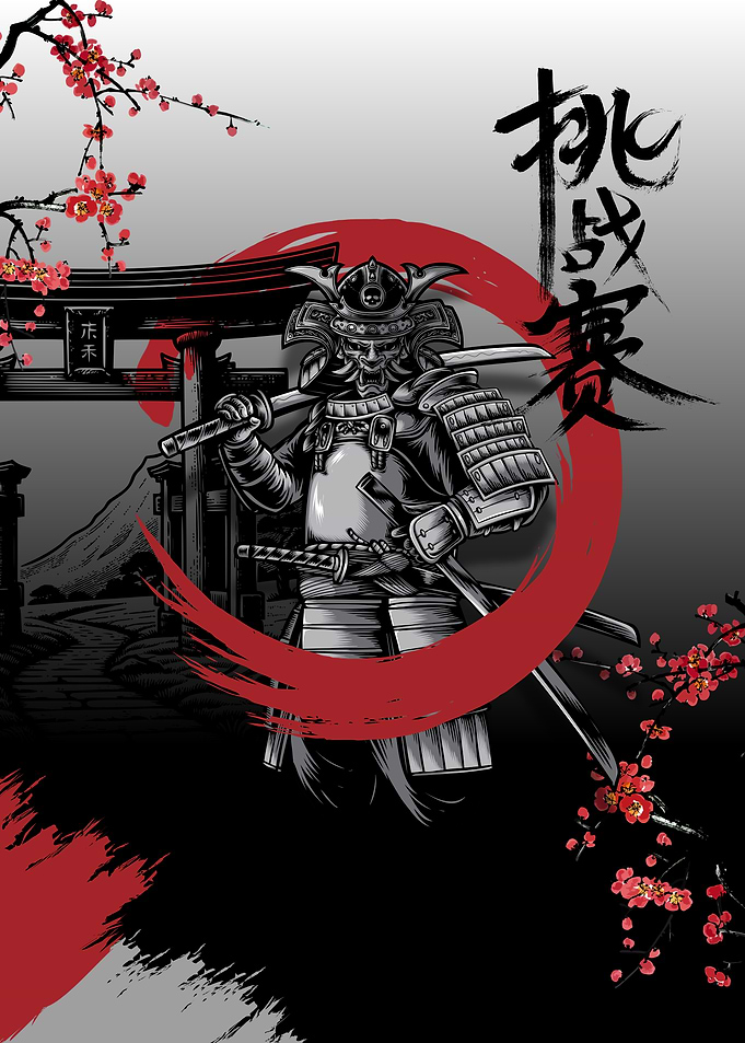 Samurai Warrior with Torii Gate