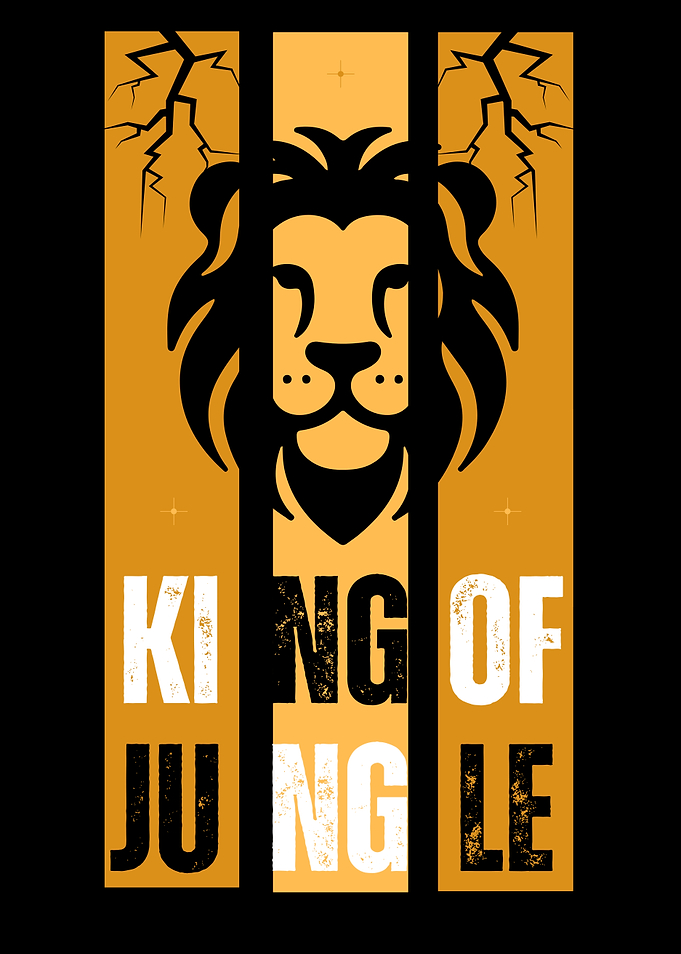 King of the Jungle Lion Graphic