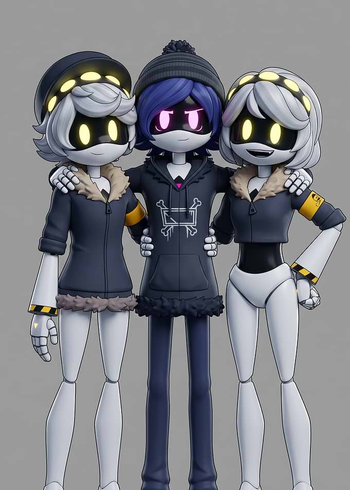 Murder Drones Characters Group Portrait